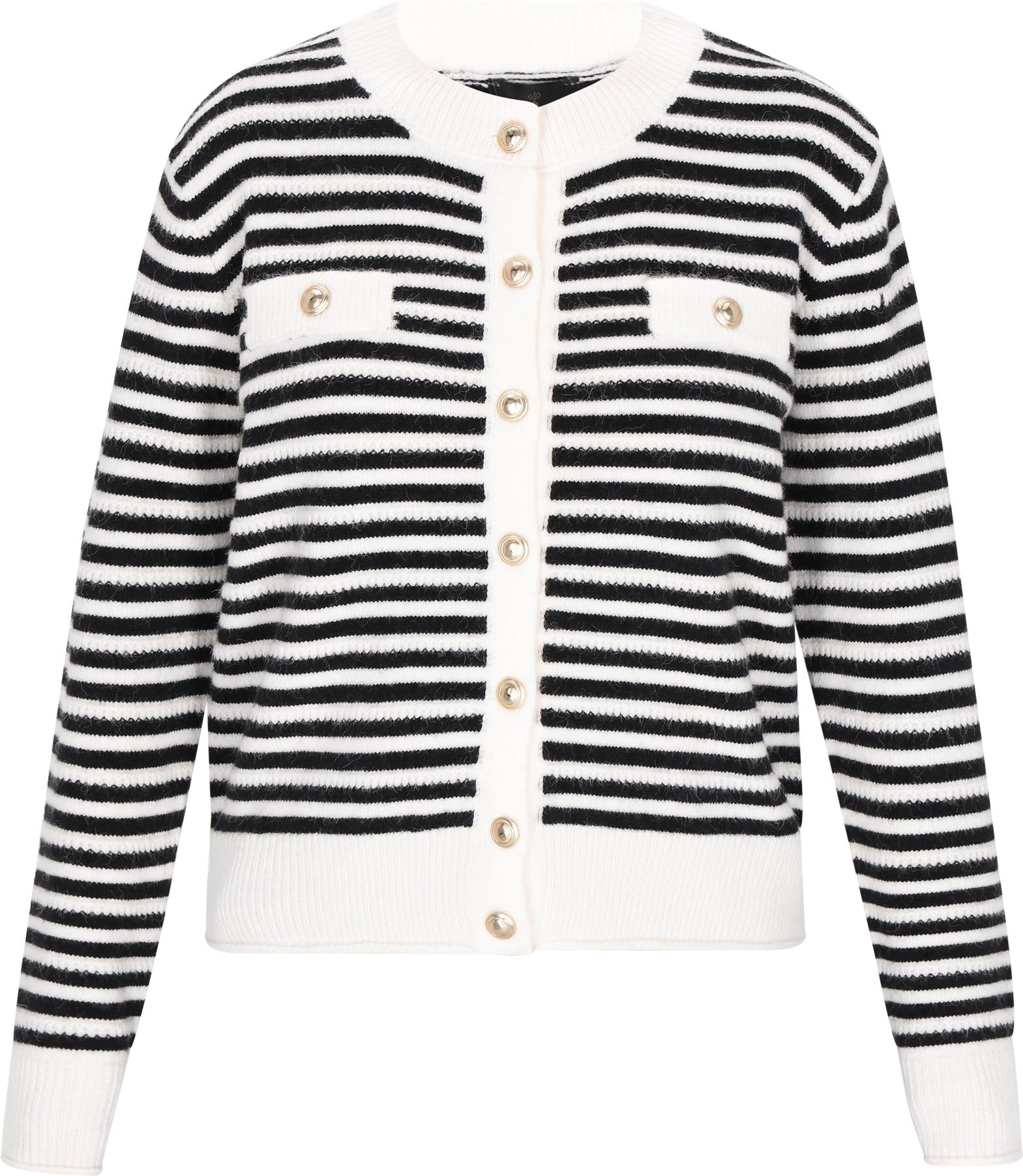 Dreimaster Strickjacke Frauen schwarz/offwhite