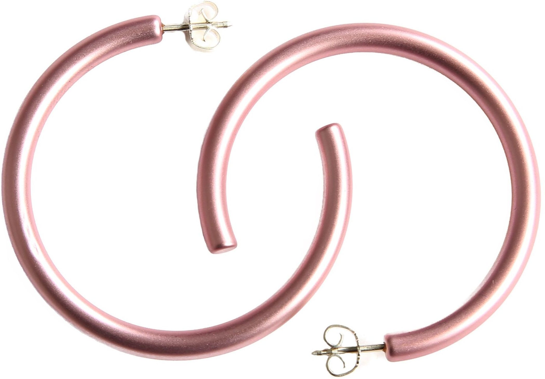 DeMarie Creolen Metall eloxiertes Aluminium Matt/Glanz Rosa