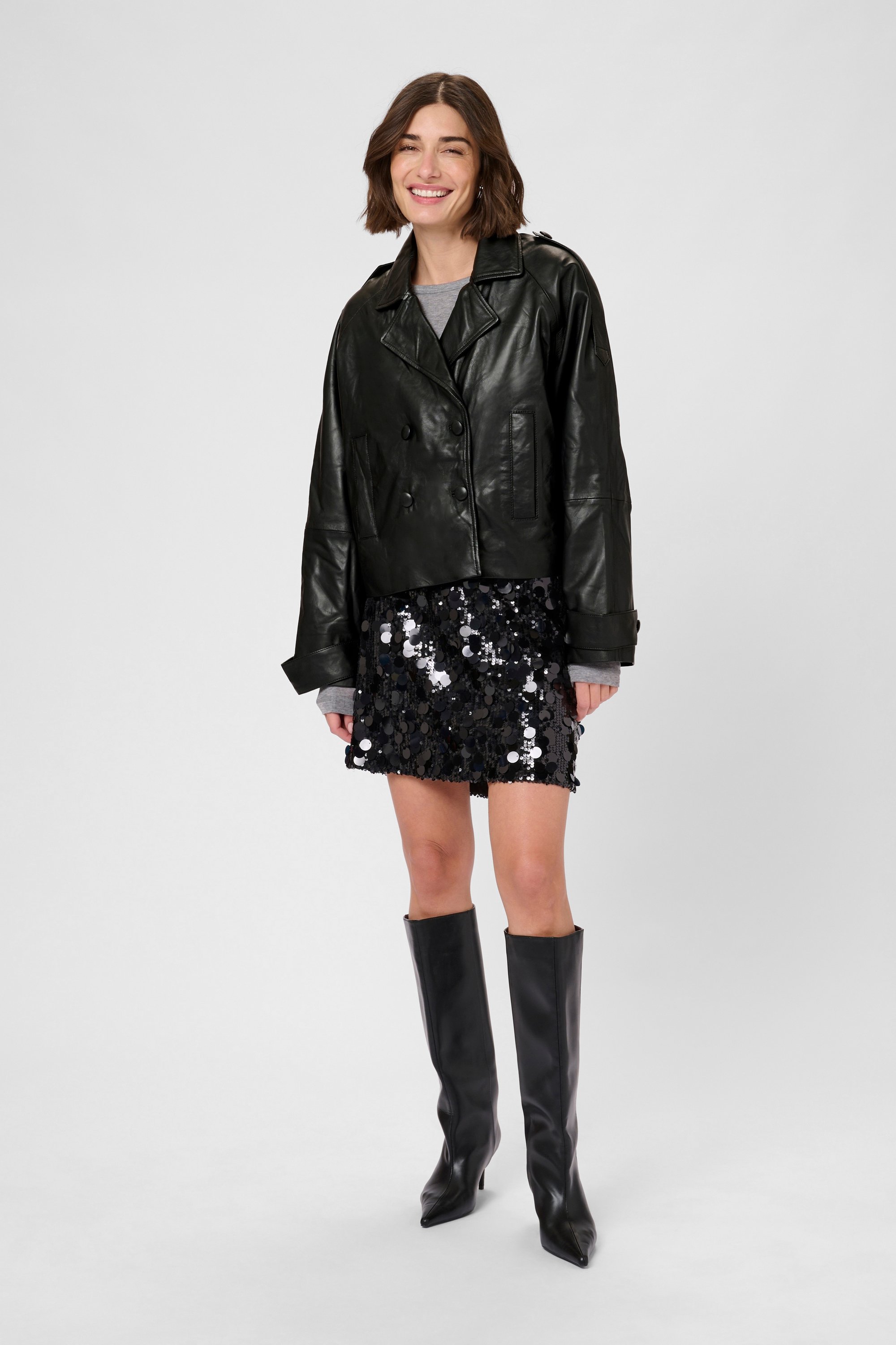 Lederjacke CUlima Loose fit black