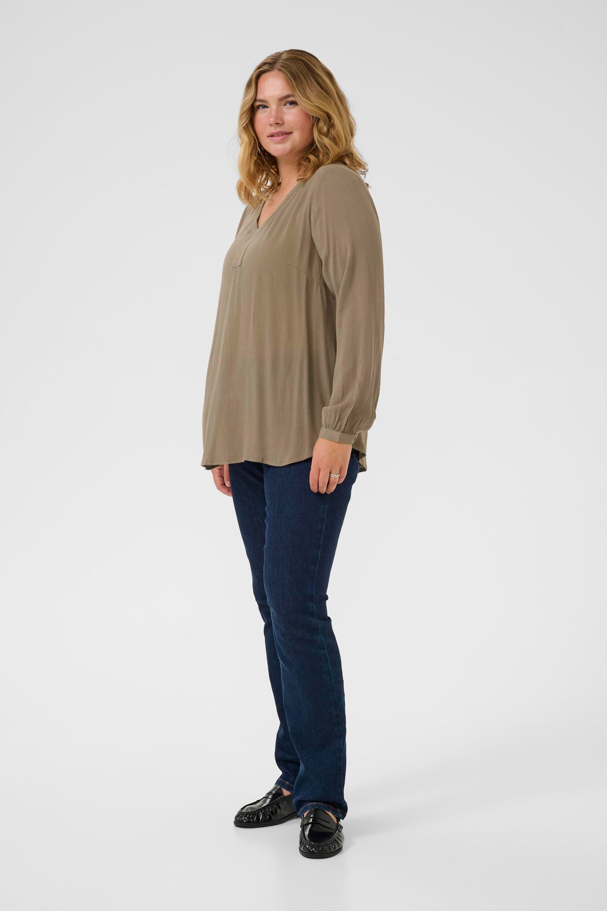 Langarm-Bluse KCami Langarm-Bluse Regular fit brown