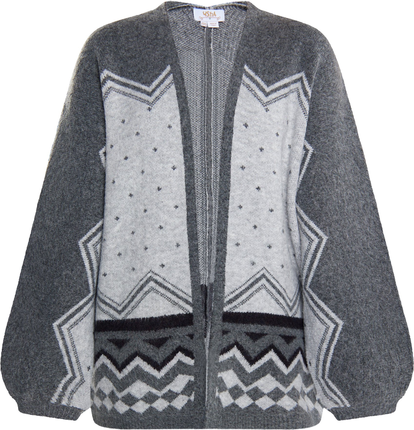 usha Strickcardigan Damen Grau Mehrfarbig