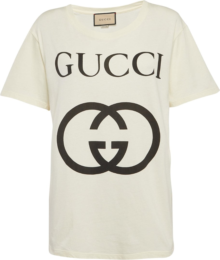 Gucci Interlocking GG Logo Slim Fit Weisses T-Shirt