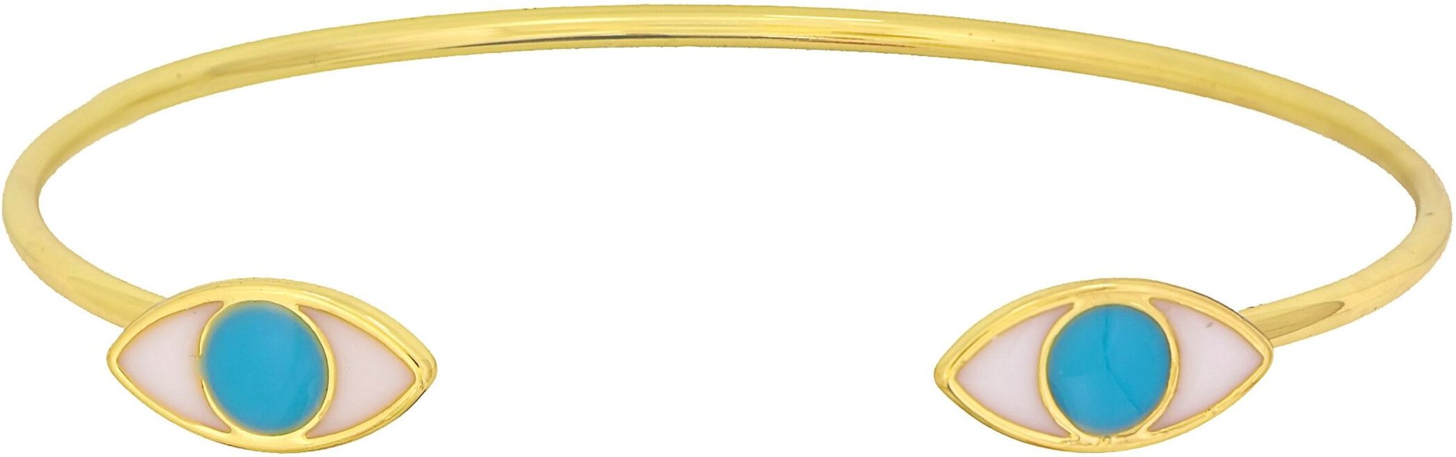 Fashionbox Armreif Messing vergoldet "Sparkle Evil Eye" türkis