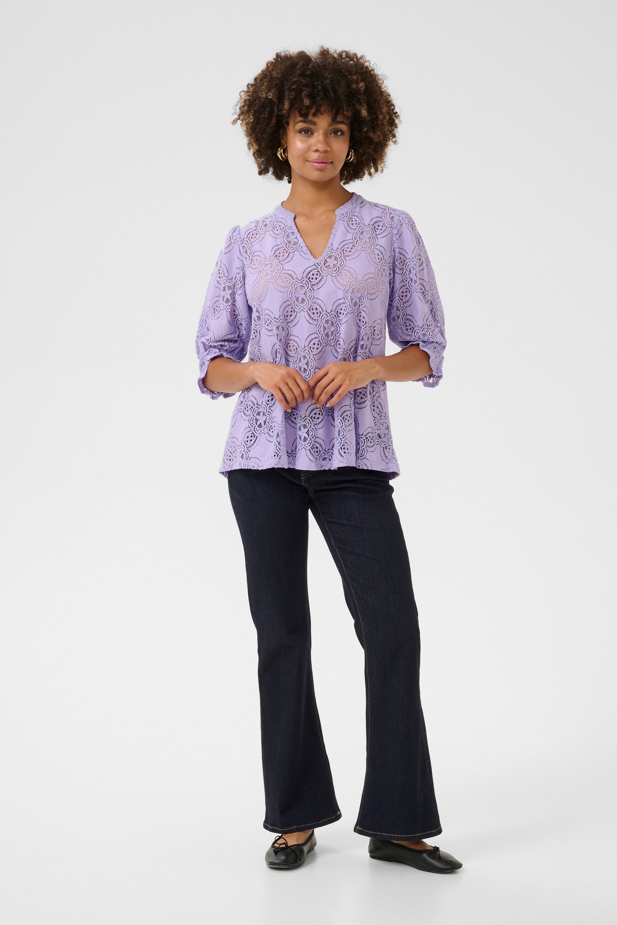 Thumbnail - Langarm-Bluse Relaxed fit Purple Rose purple
