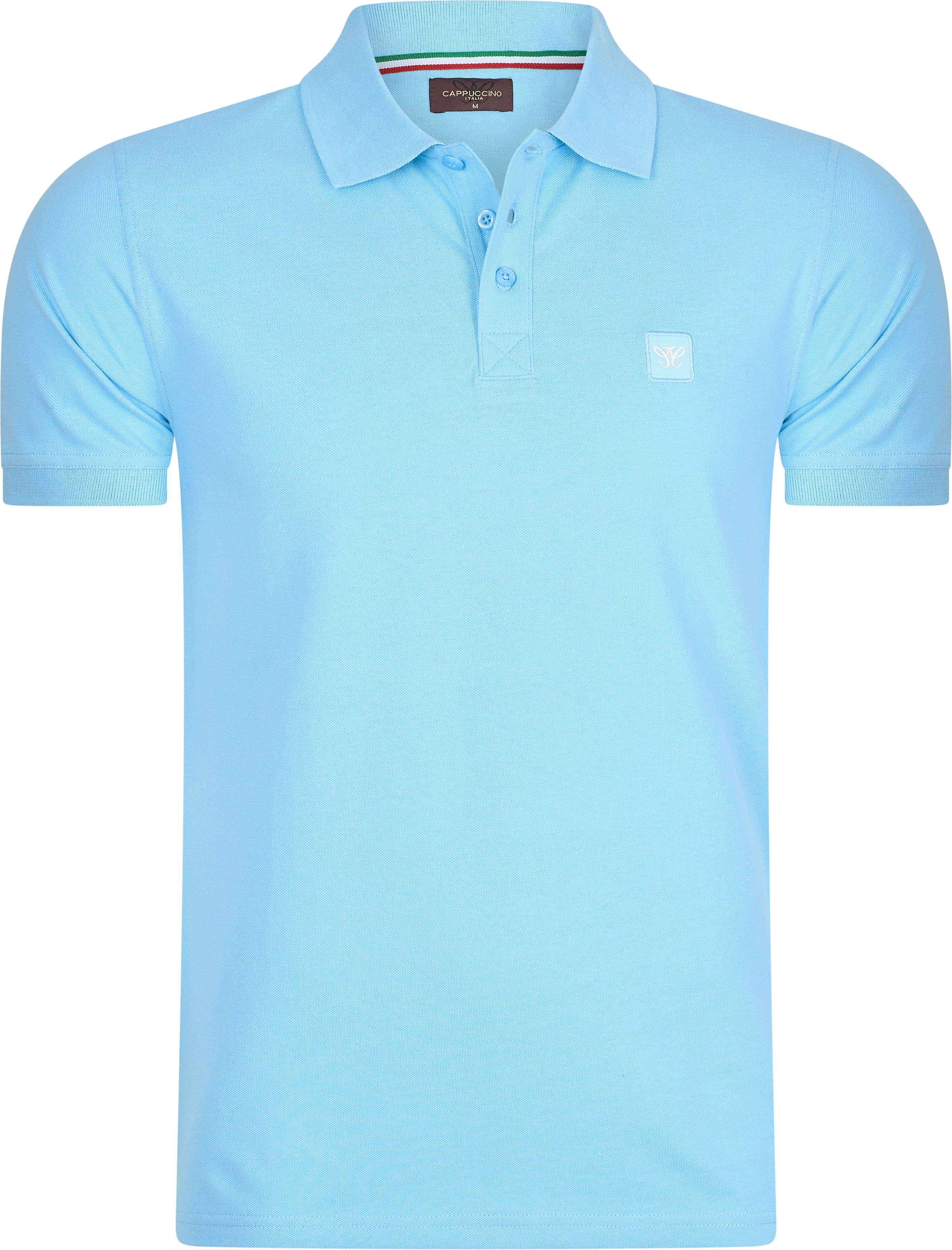 Polo Plain Pique von Cappuccino Italia in der farbe Blau und in größe S.