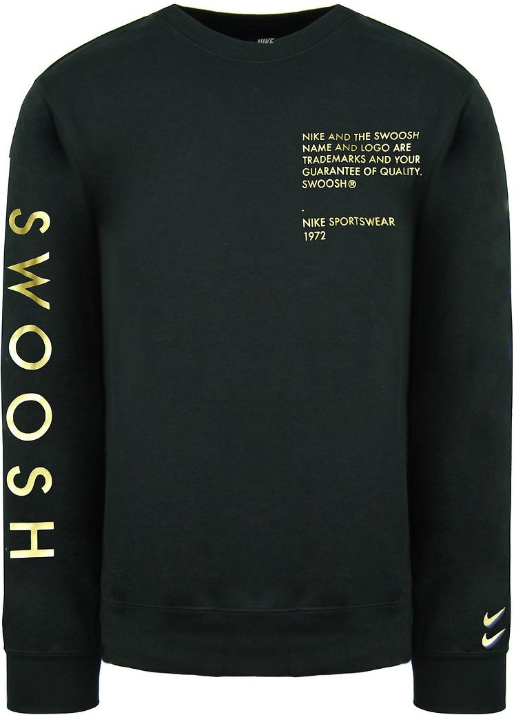 Nike Swoosh Long Sleeve Black Pullover Crew Hals Herren Pullover DC2577 010