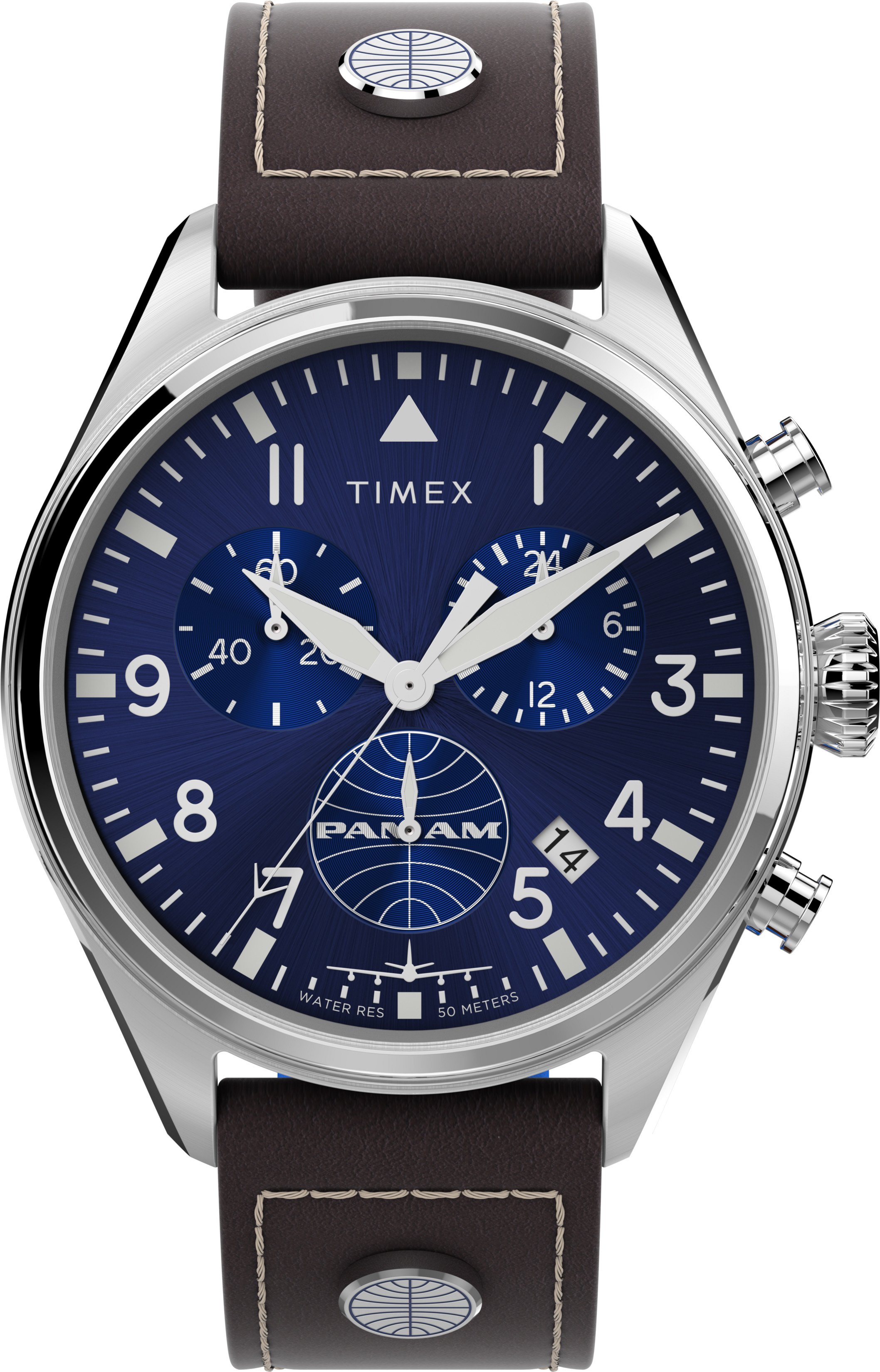Timex Pan-am Chrono Braun Herren Armbanduhr TWG030000