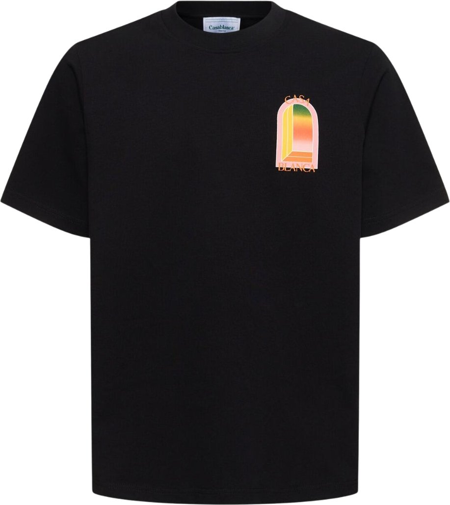 Casablanca Gradient Arch Design Schwarzes T-shirt