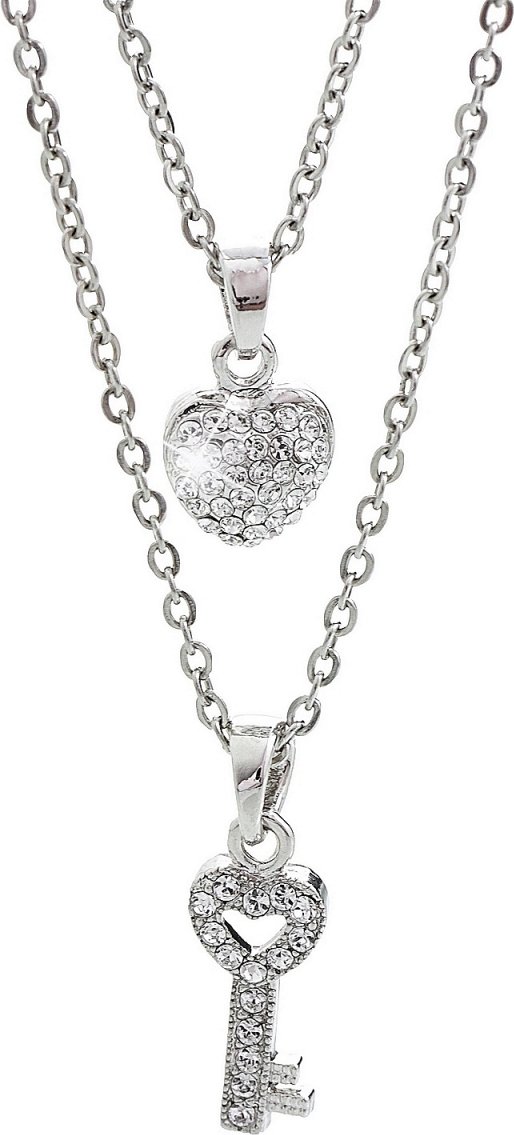 Herzschlüssel-Halskette mit Swarovski-Kristallen