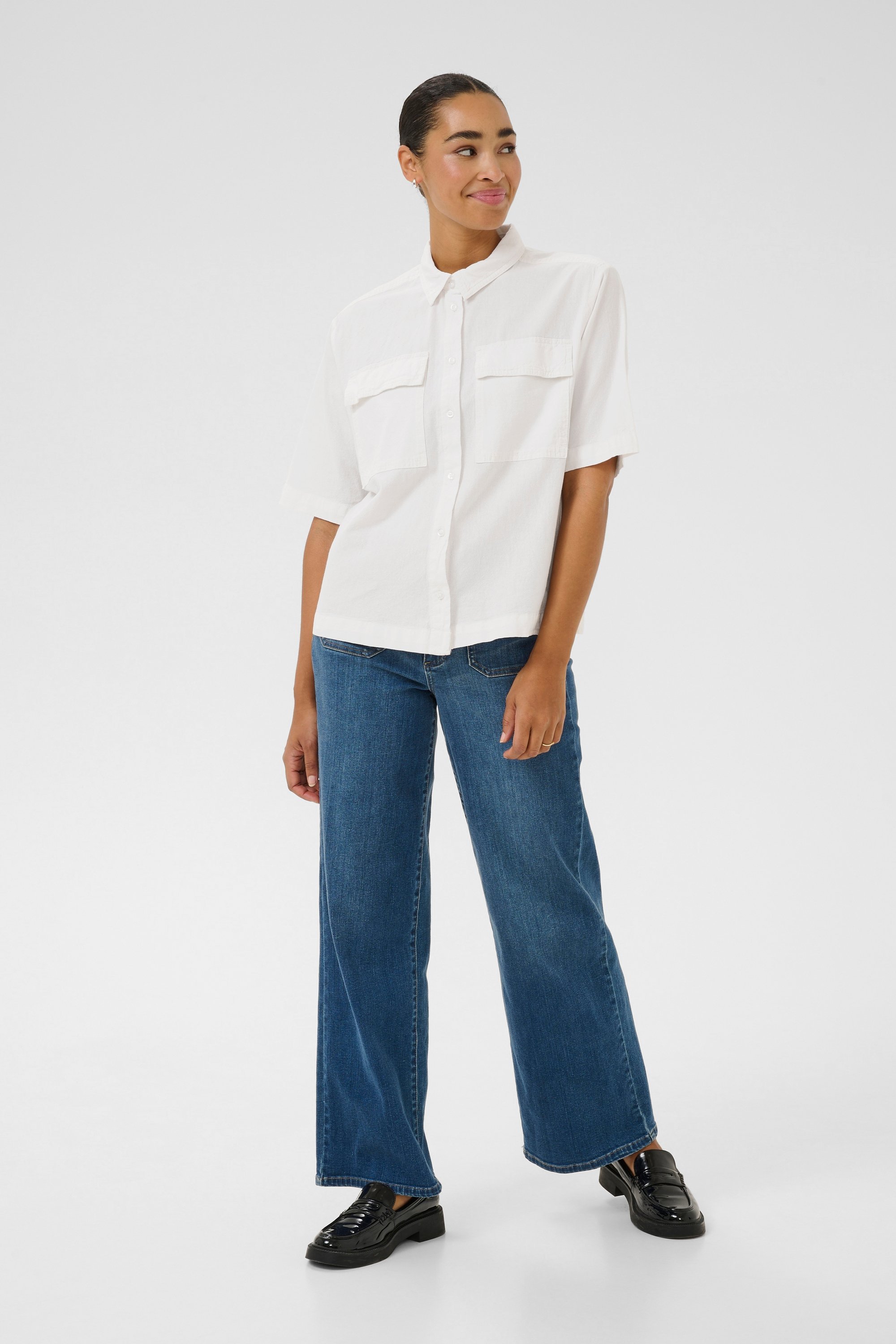 Kurzarmhemd Loose fit Chalk white