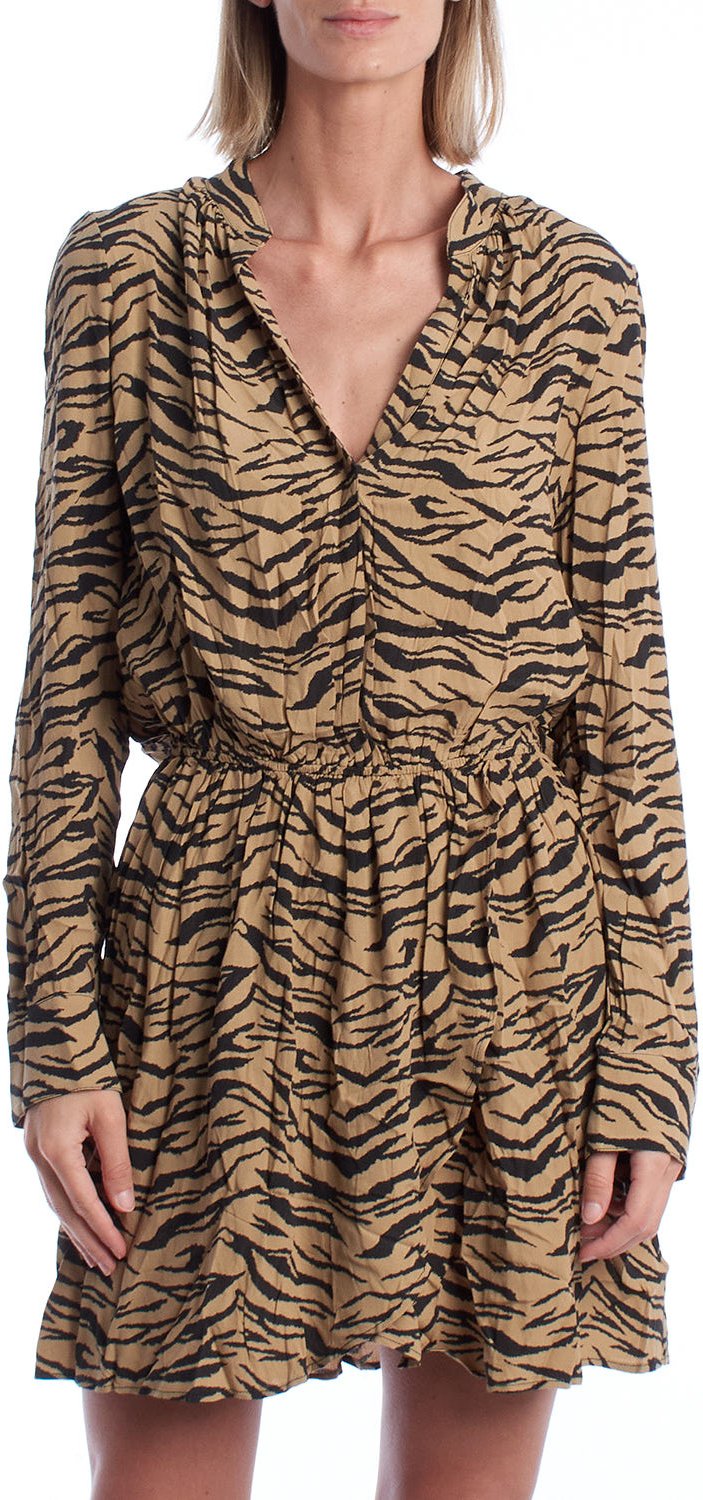 Bedrucktes kurzes Damenkleid WWDR01157