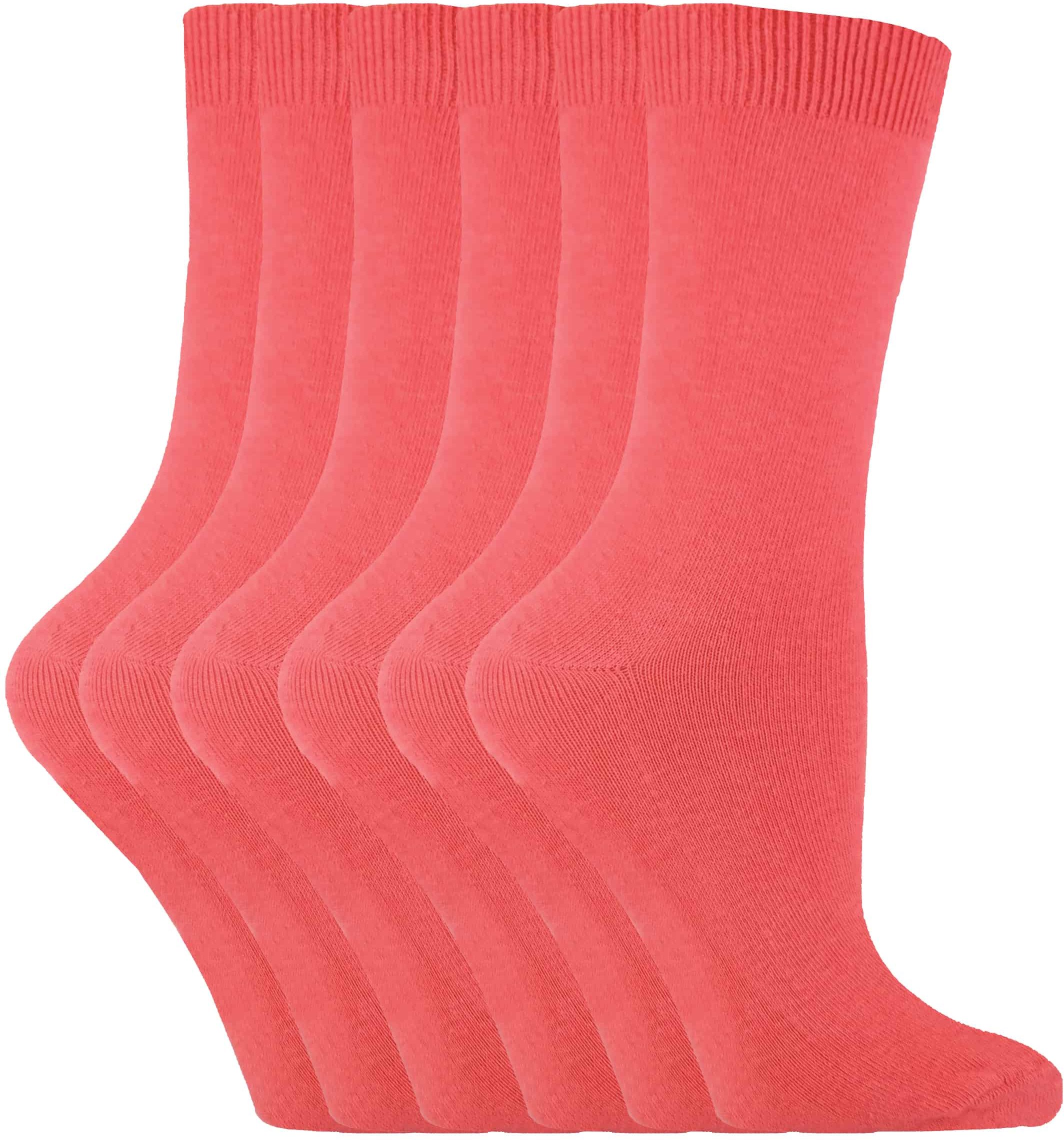 Sock Snob - 6 Paar Damen einfarbige Baumwollsocken