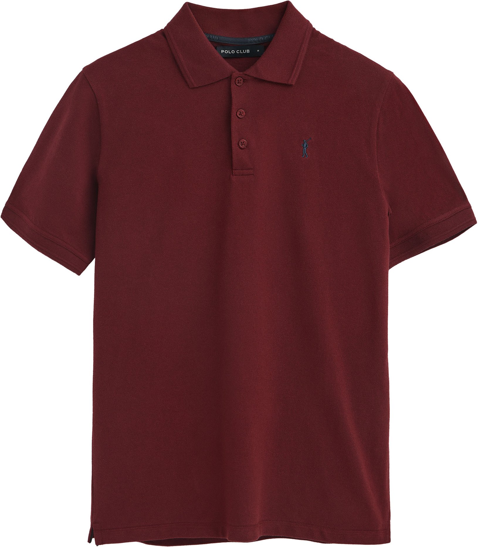 Poloshirt granatrot aus Pikee mit gesticktem Rigby Go-Logo