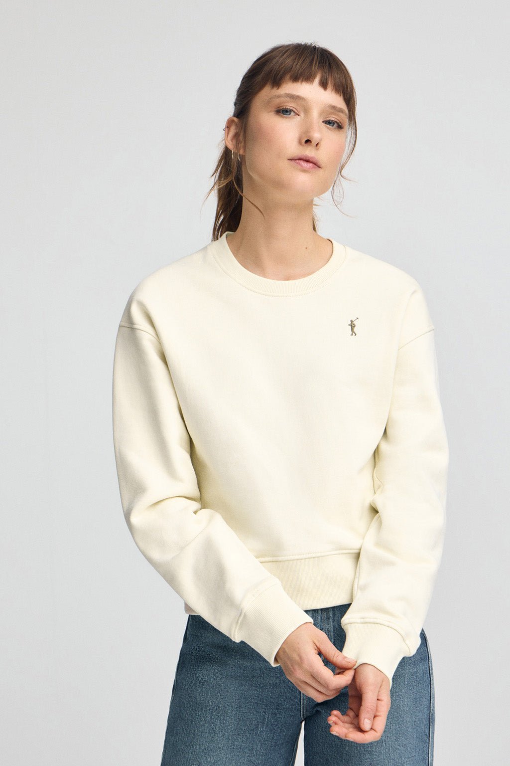 Sweatshirt ecru im Boxy Fit mit Rigby Go-Logo