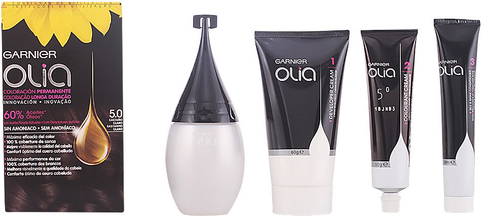 Olia Coloración Permanente #5,0 Castaño Claro Set 4 pz