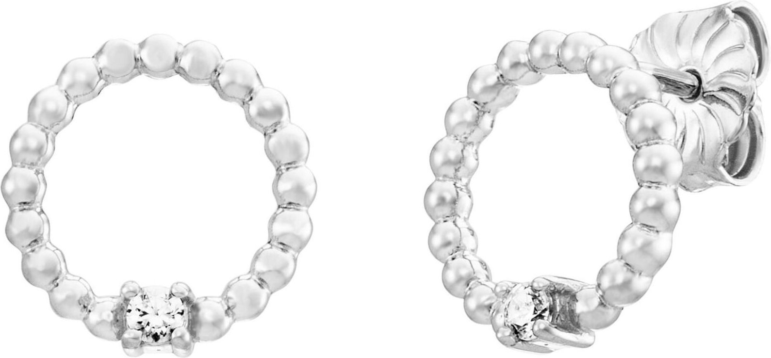 Julie Julsen Ohrstecker 925 Silber rhodiniert Zirkonia weiß