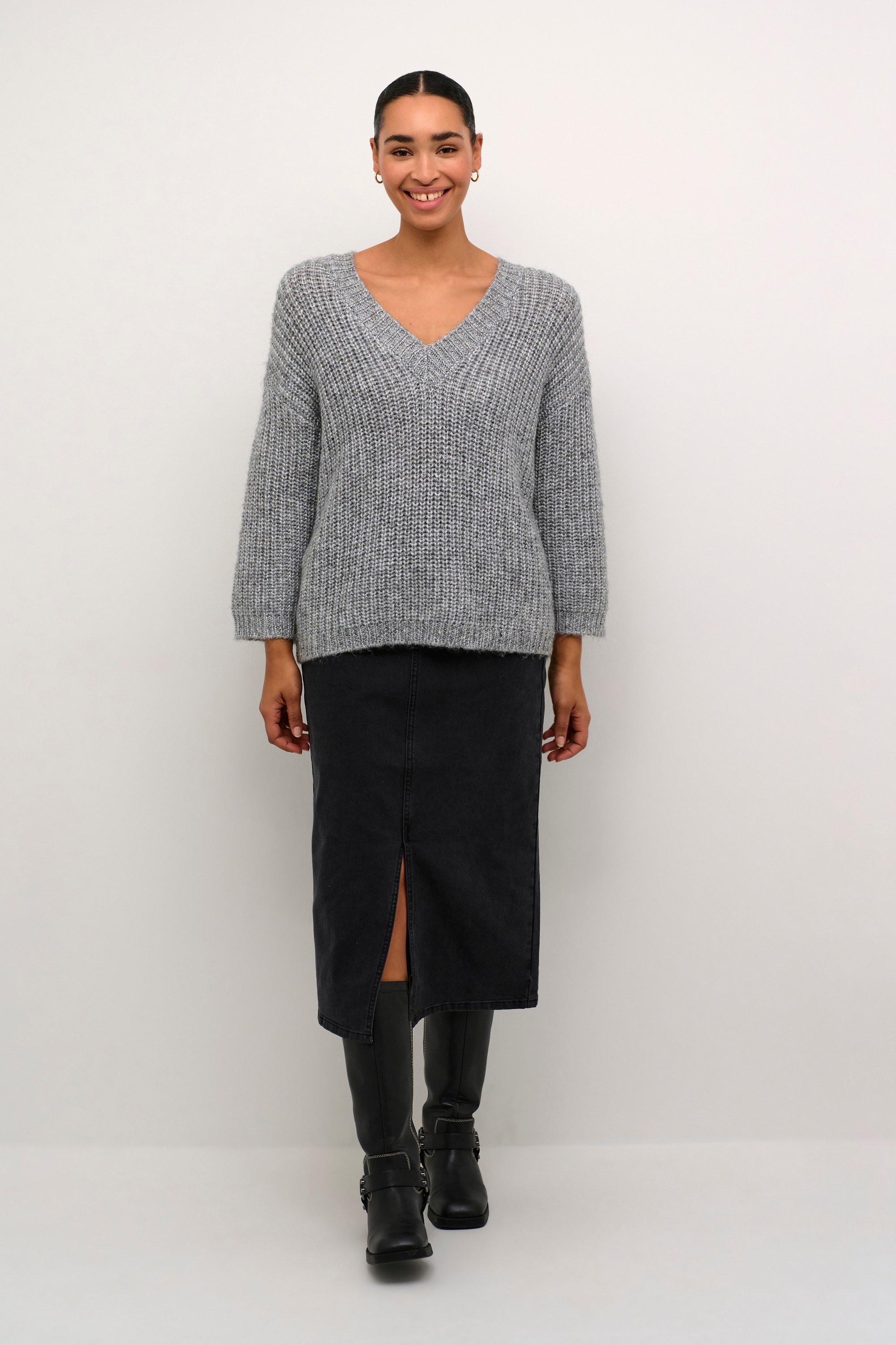 Thumbnail - Strickpullover Baggy fit silver