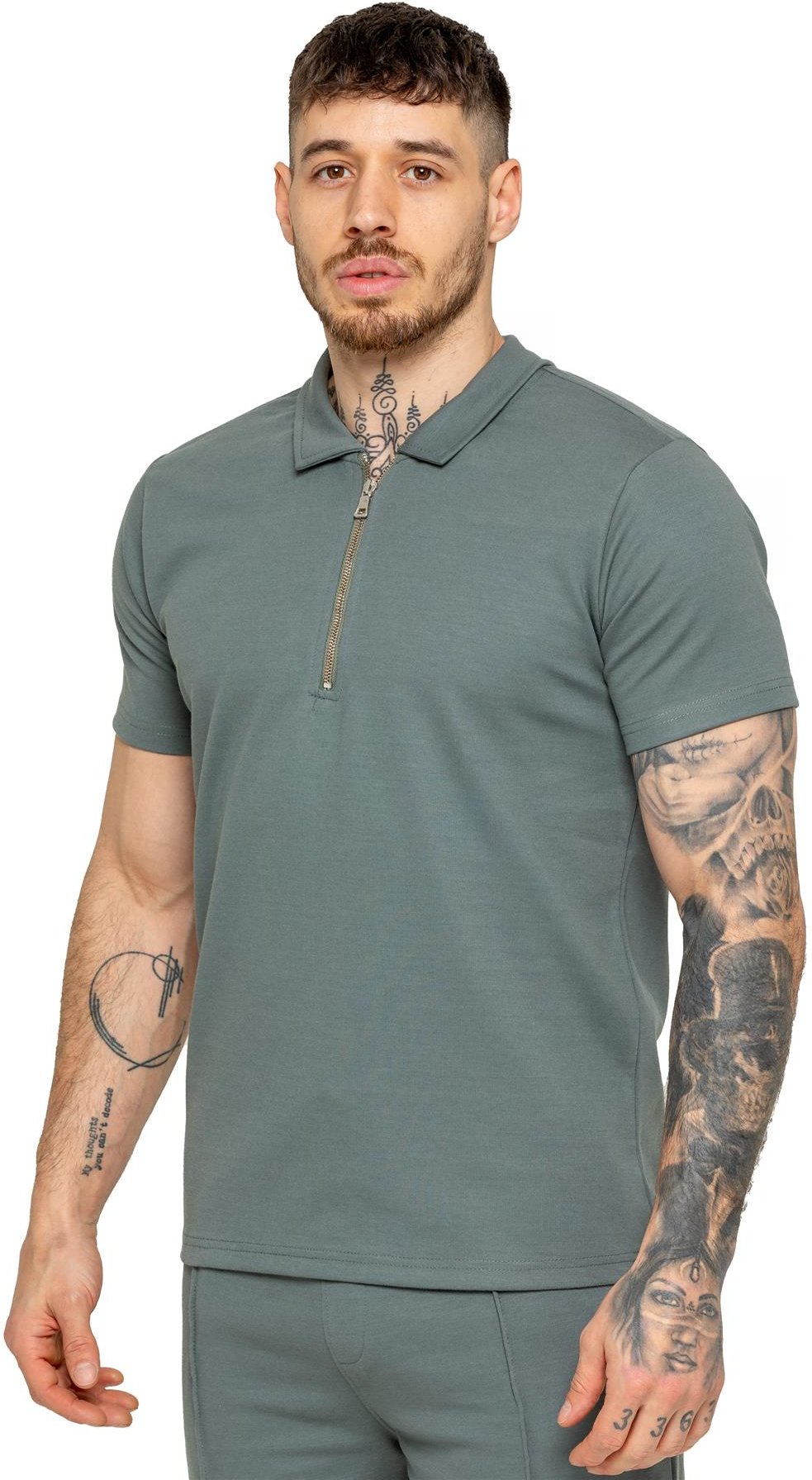 Enzo | Herren Zip Up Polo Shirt