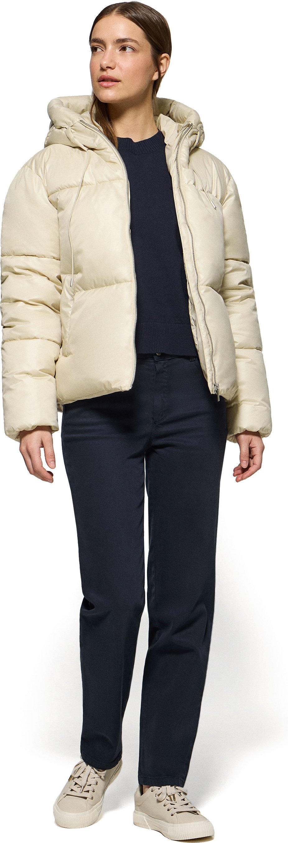 Kurze Steppjacke Sidney beige mit Polo Club Details