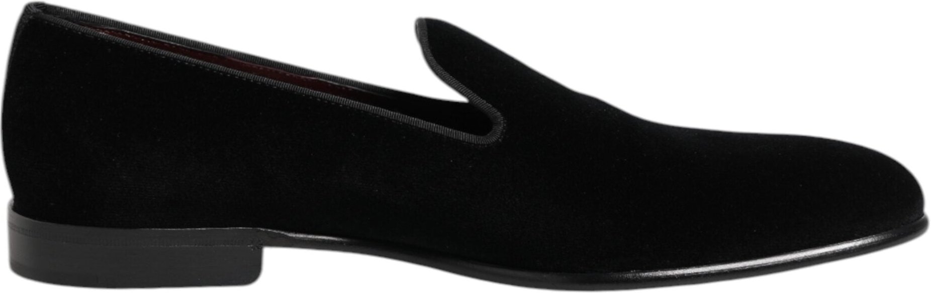 Dolce & Gabbana Schwarze Samt Slipper Herren Formelle Schuhe