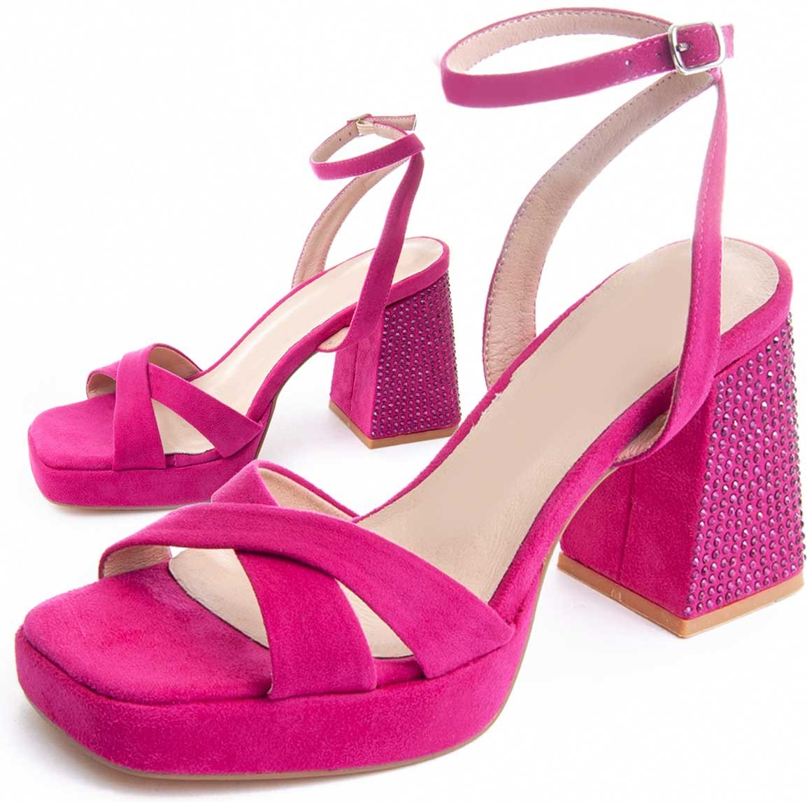 Montevita Absatzsandale Festsand3 in Fuchsia