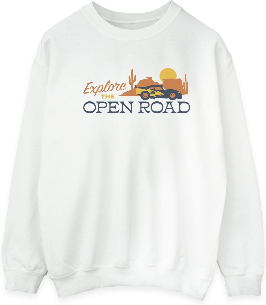 Disney - "Cars Explore The Open Road" Sweatshirt für Herren (Weiß)