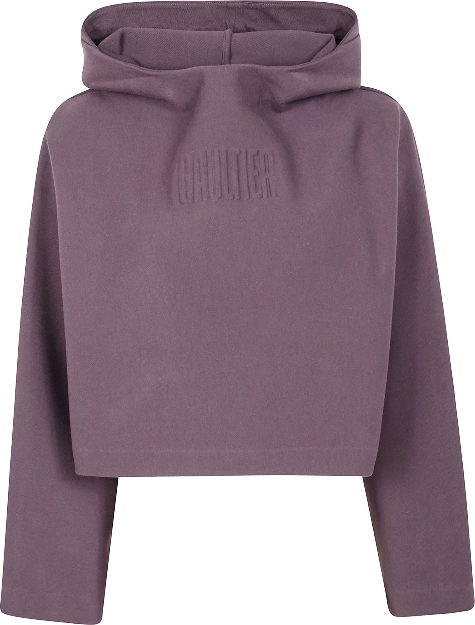 Bonded Baumwolle Gekürzte Fledermausärmeln Hoodie mit Gaultier Prägung