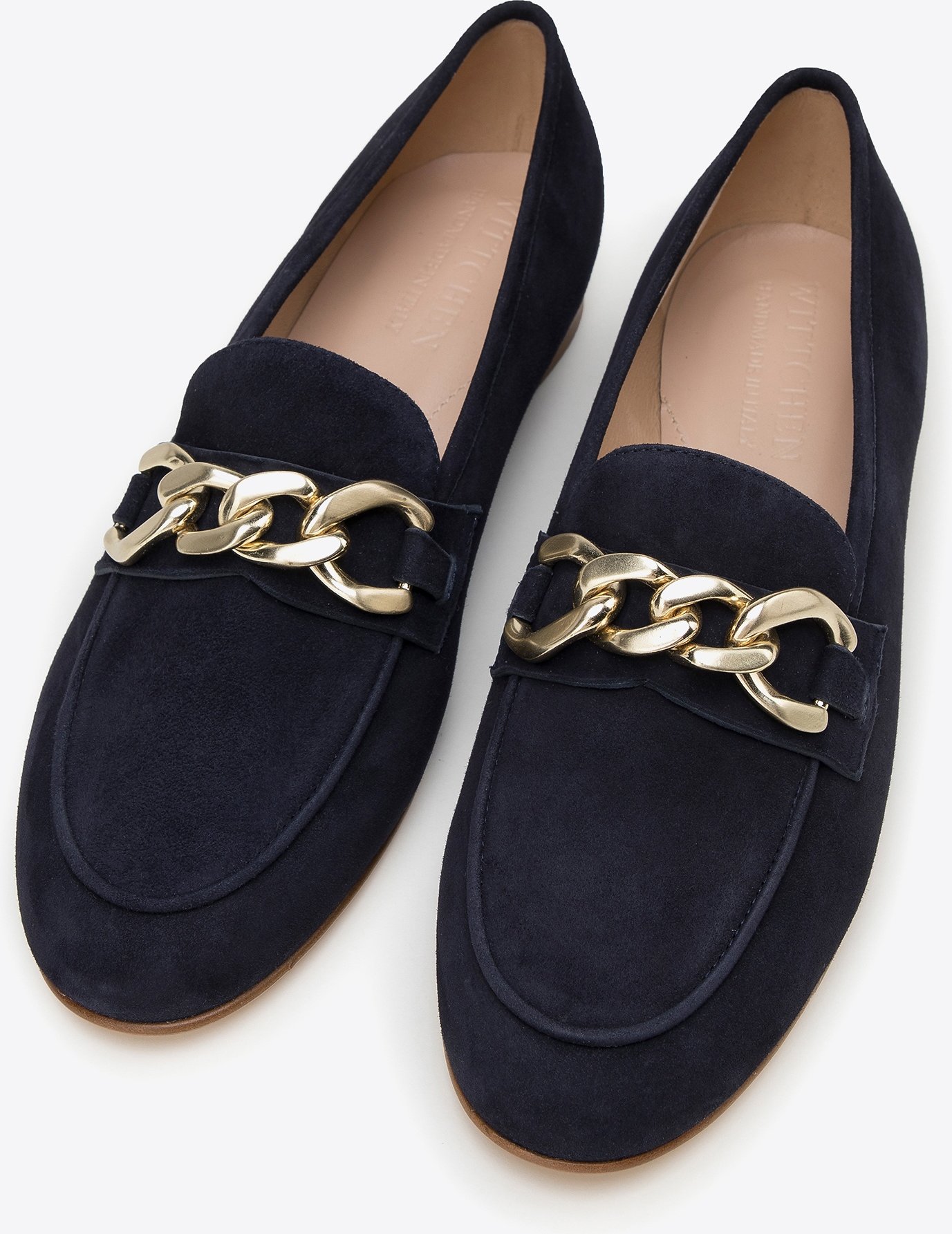 Wittchen Damen-Loafer aus Wildleder mit Kette, schlichtes Marineblau
