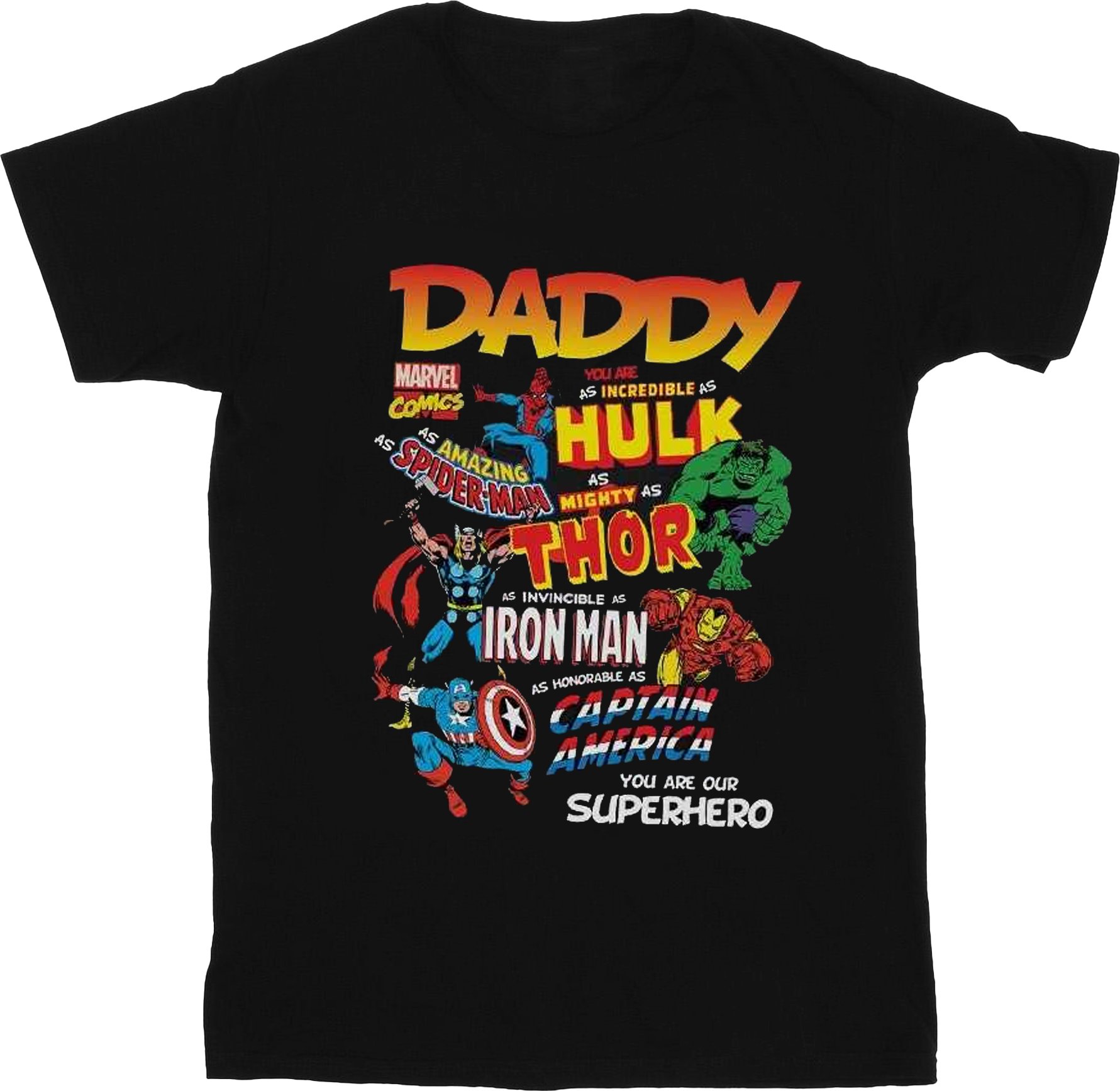 Marvel - "Our Dad Superhero" T-Shirt für Herren (Schwarz)