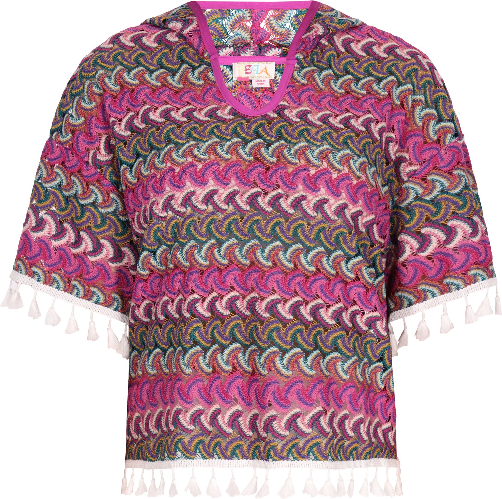 IZIA Kapuzenpullover Damen Rosa Mehrfarbig