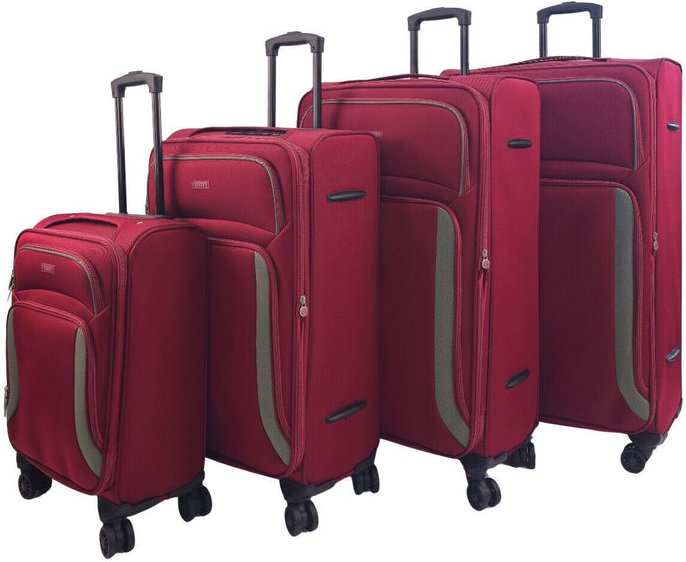 Weiches 4-teiliges Gepäckset mit 8 Rädern und leichtem Reisekoffer