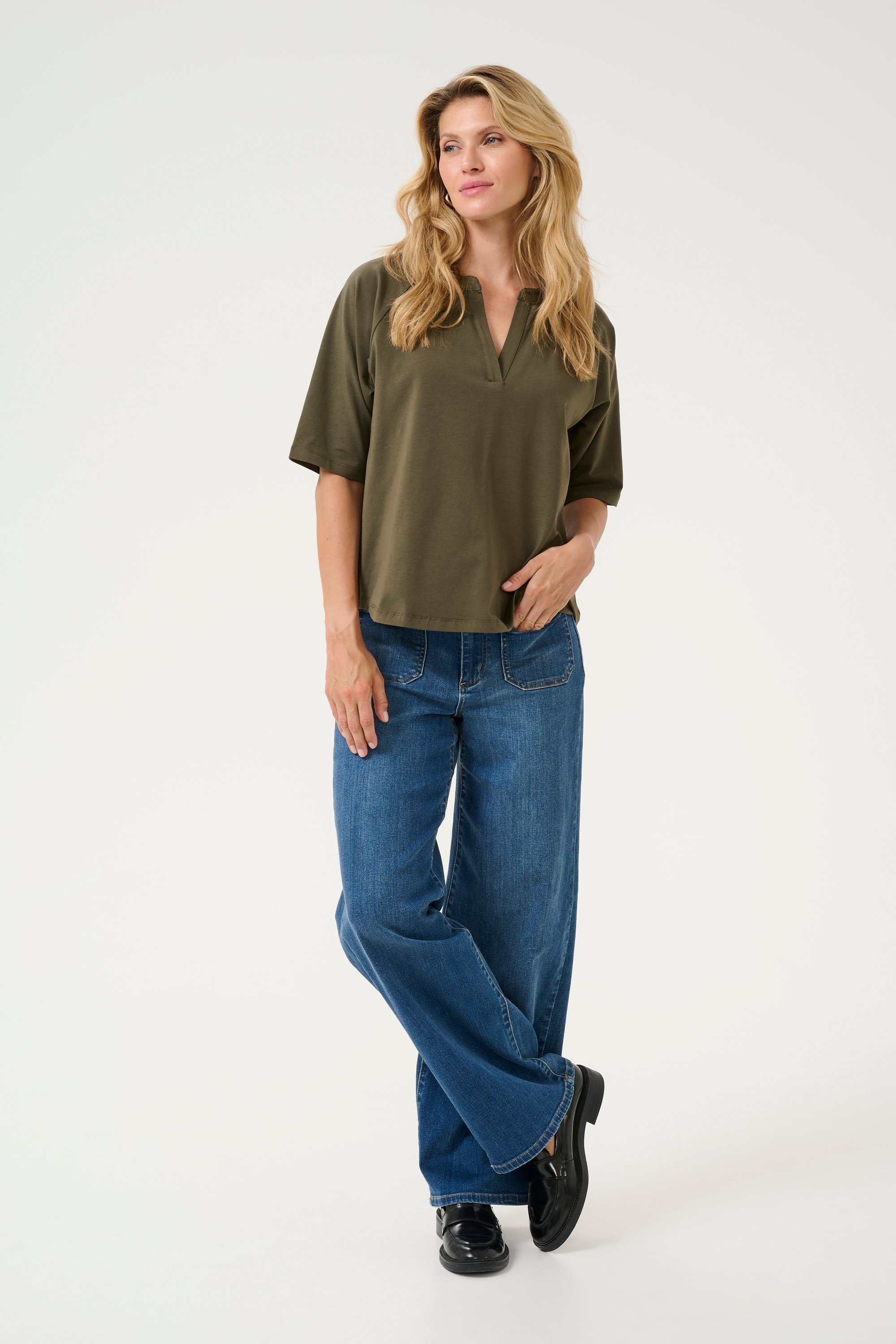 T-shirt A-shape Grape Leaf green