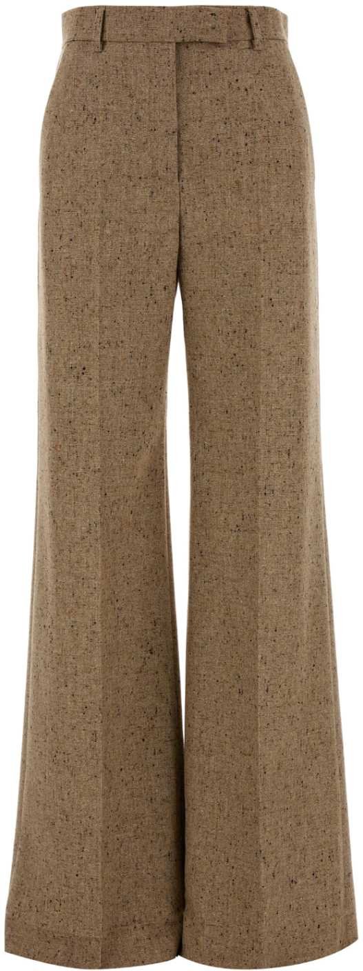 Melange Sand Wolle Palazzo-Hose
