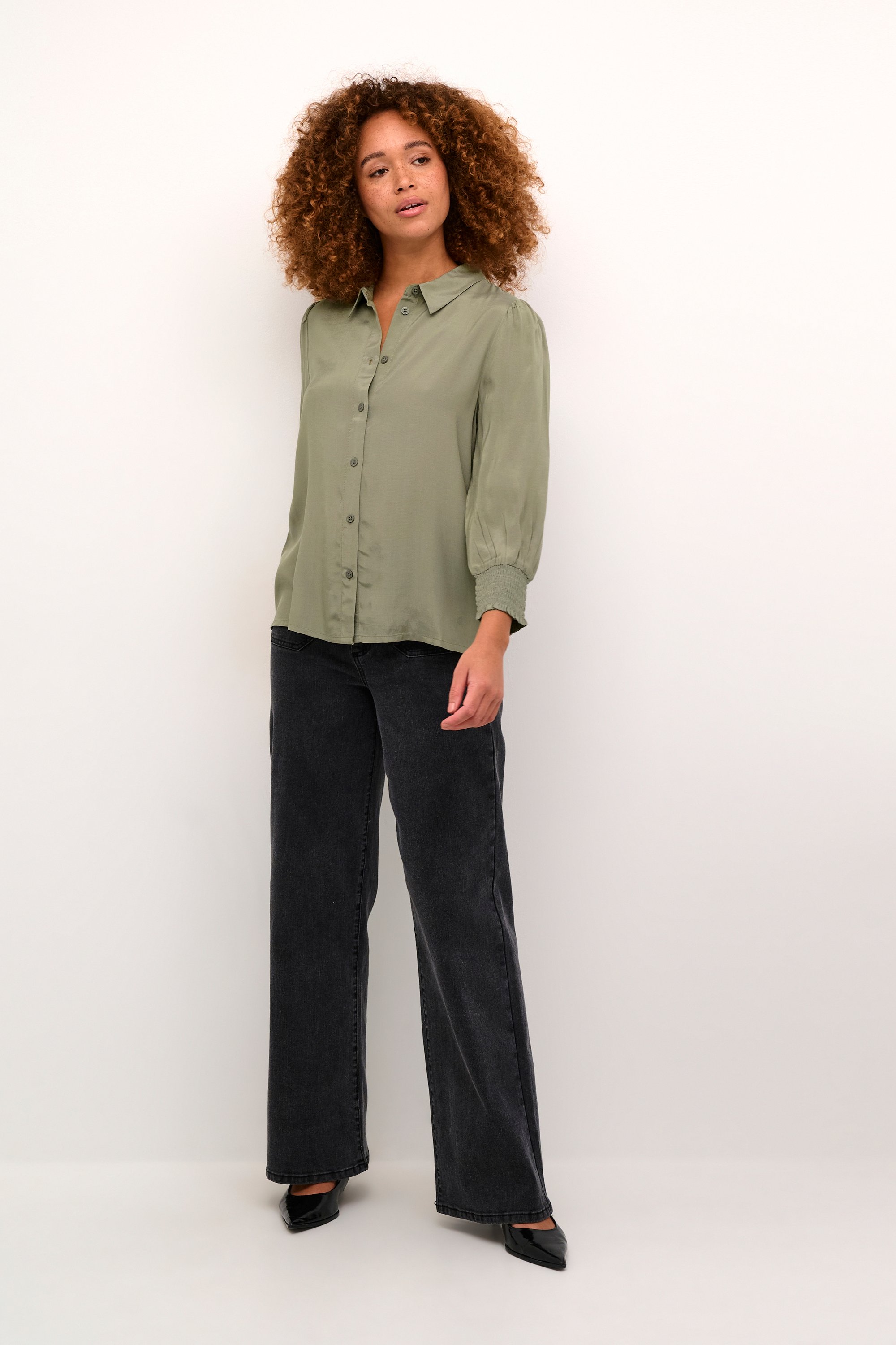Thumbnail - Langarm - Hemd Regular fit Vetiver green