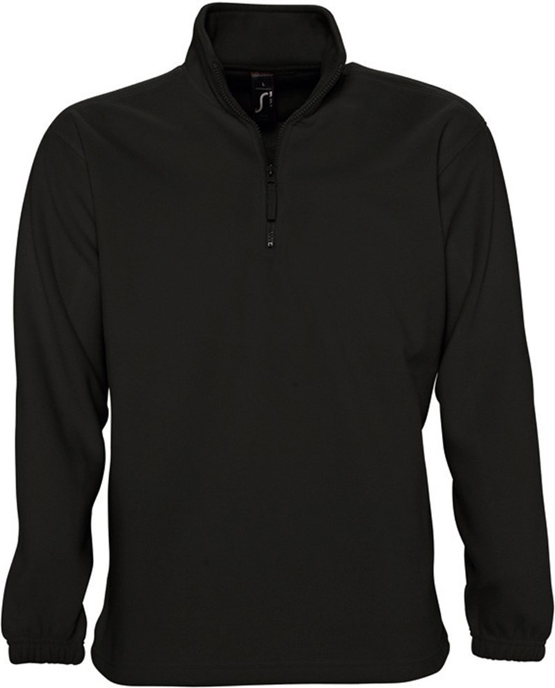SOLS Ness Unisex Zip Neck Anti-Pill Fleece Top (Schwarz)