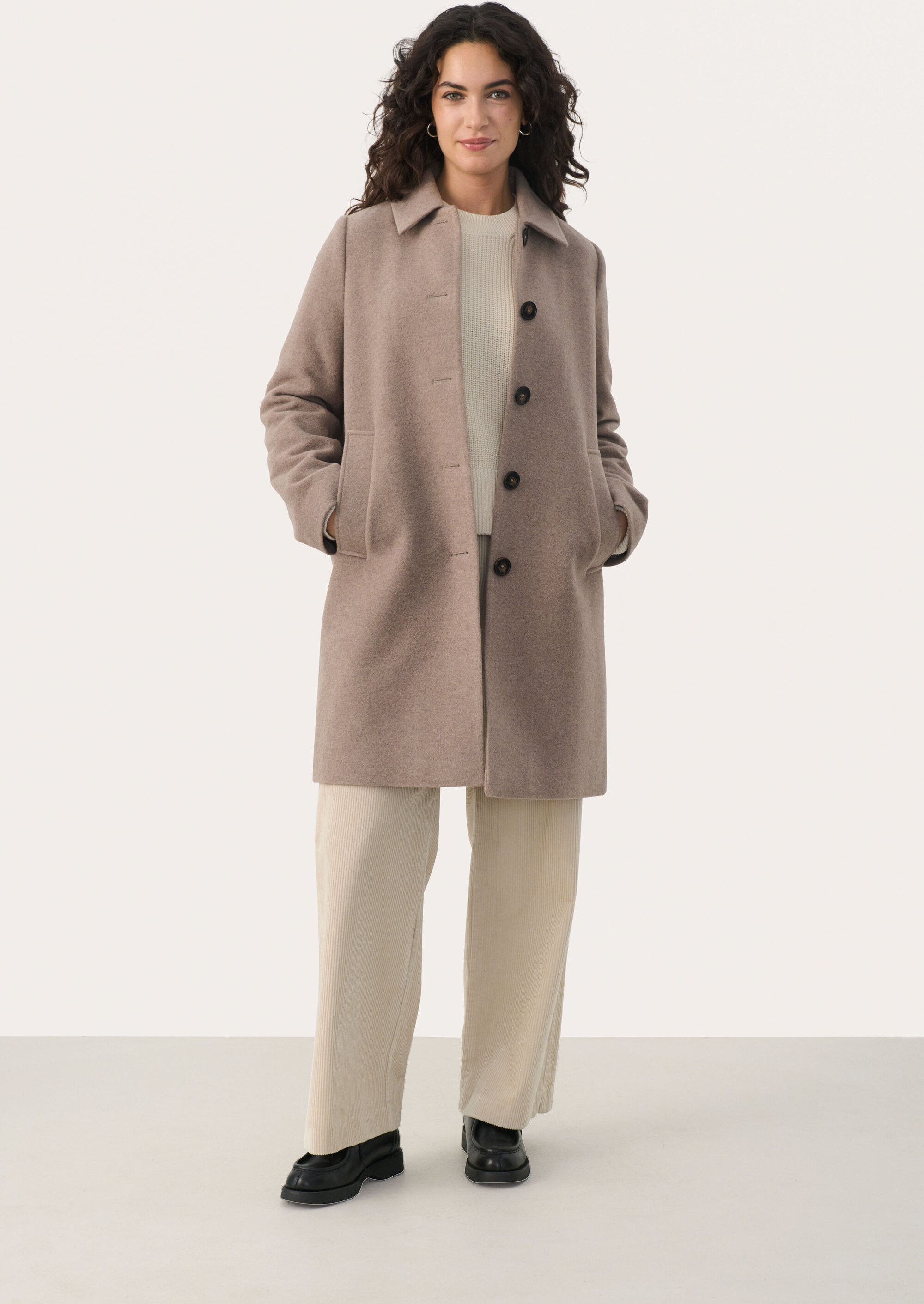 Jacke Classic fit Mink Melange beige