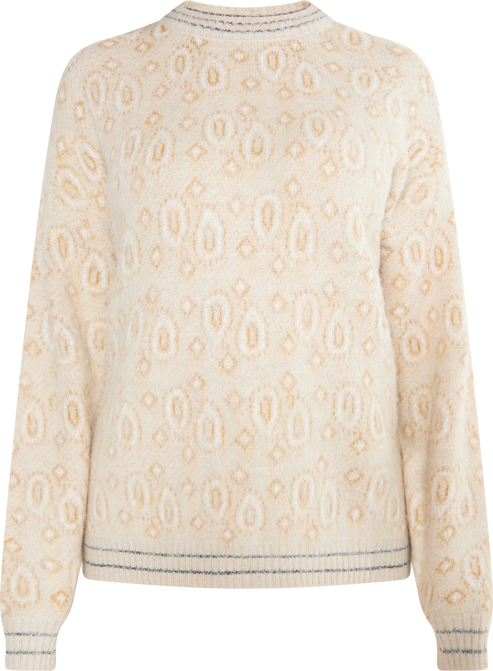usha Strickpullover Damen Beige Mehrfarbig