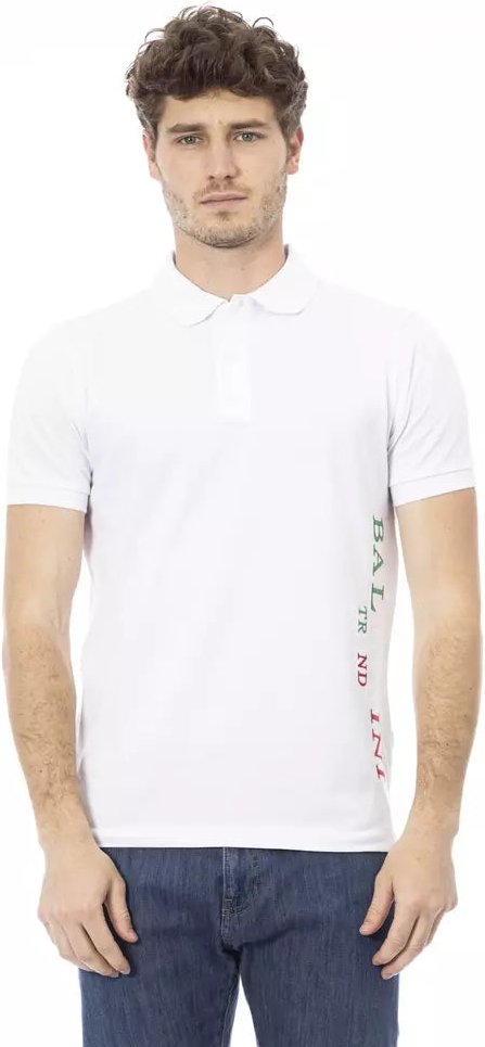 Baldinini Trend Weißes Baumwoll-Herren-Polo-Shirt