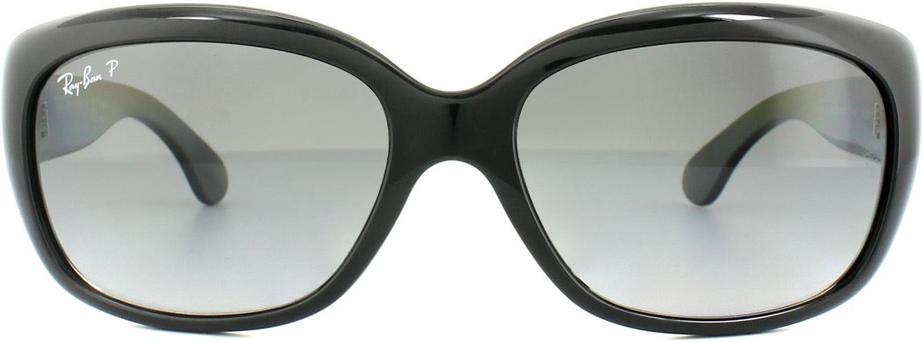 Lunettes De Soleil Ray-Ban Jackie OHH 4101 601/T3 Dégause Gris Noir Brillant Polarisé