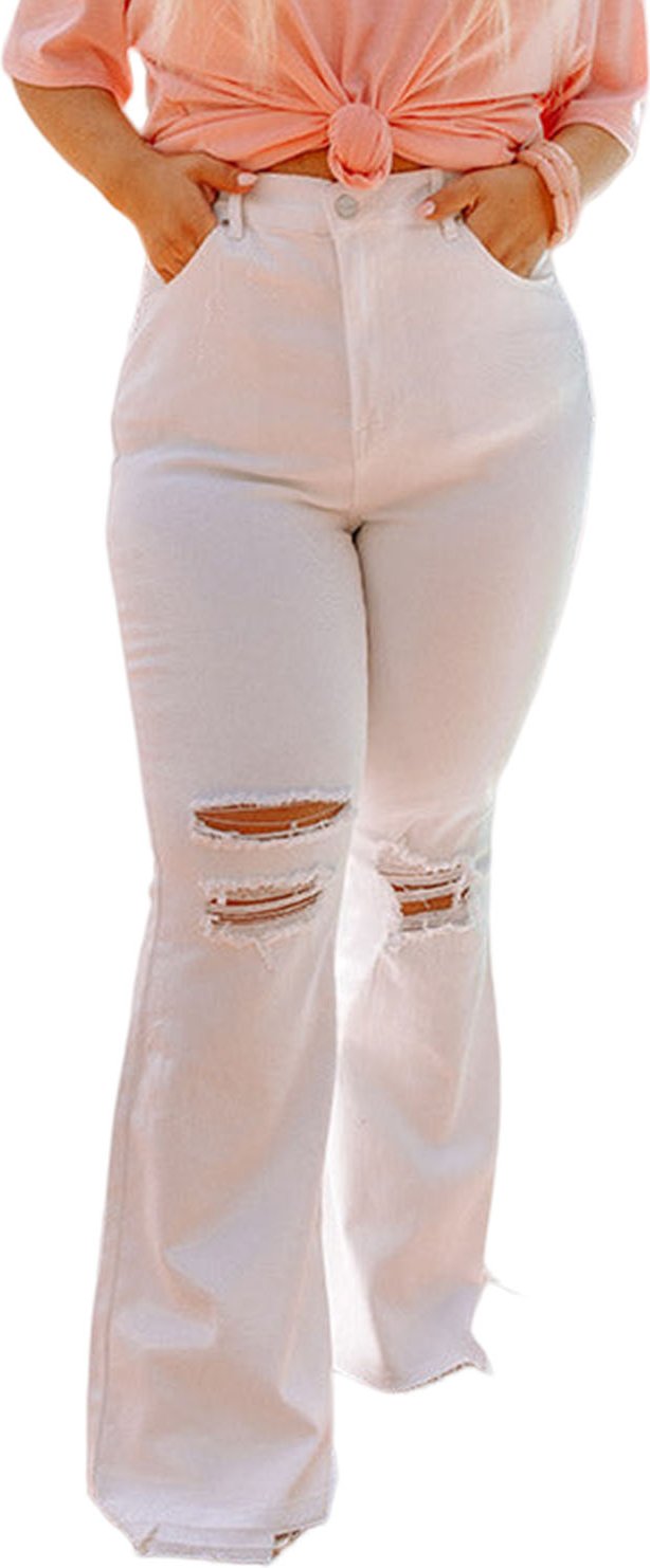 Plus-Size Ausgewaschene Schlagjeans