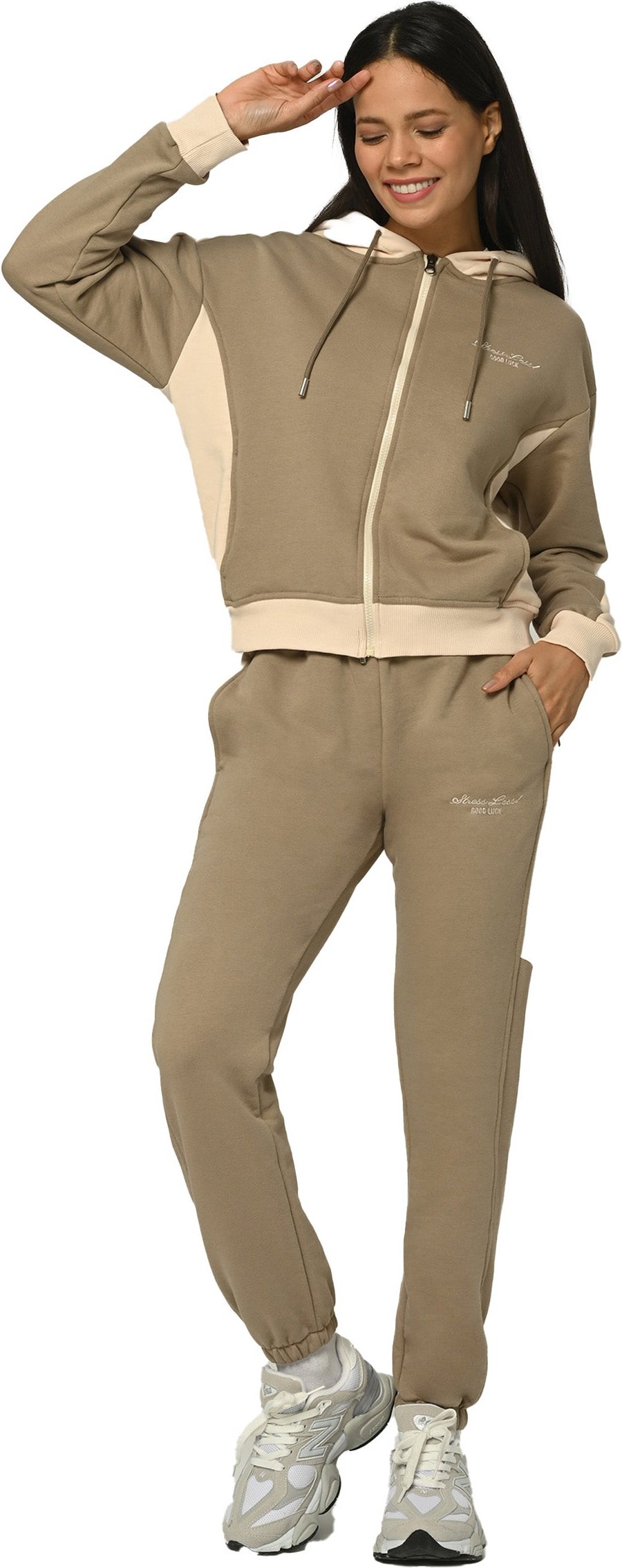 Tom Barron Damen-Trainingsanzug-Set Stress Loss mit Reißverschluss, lässig