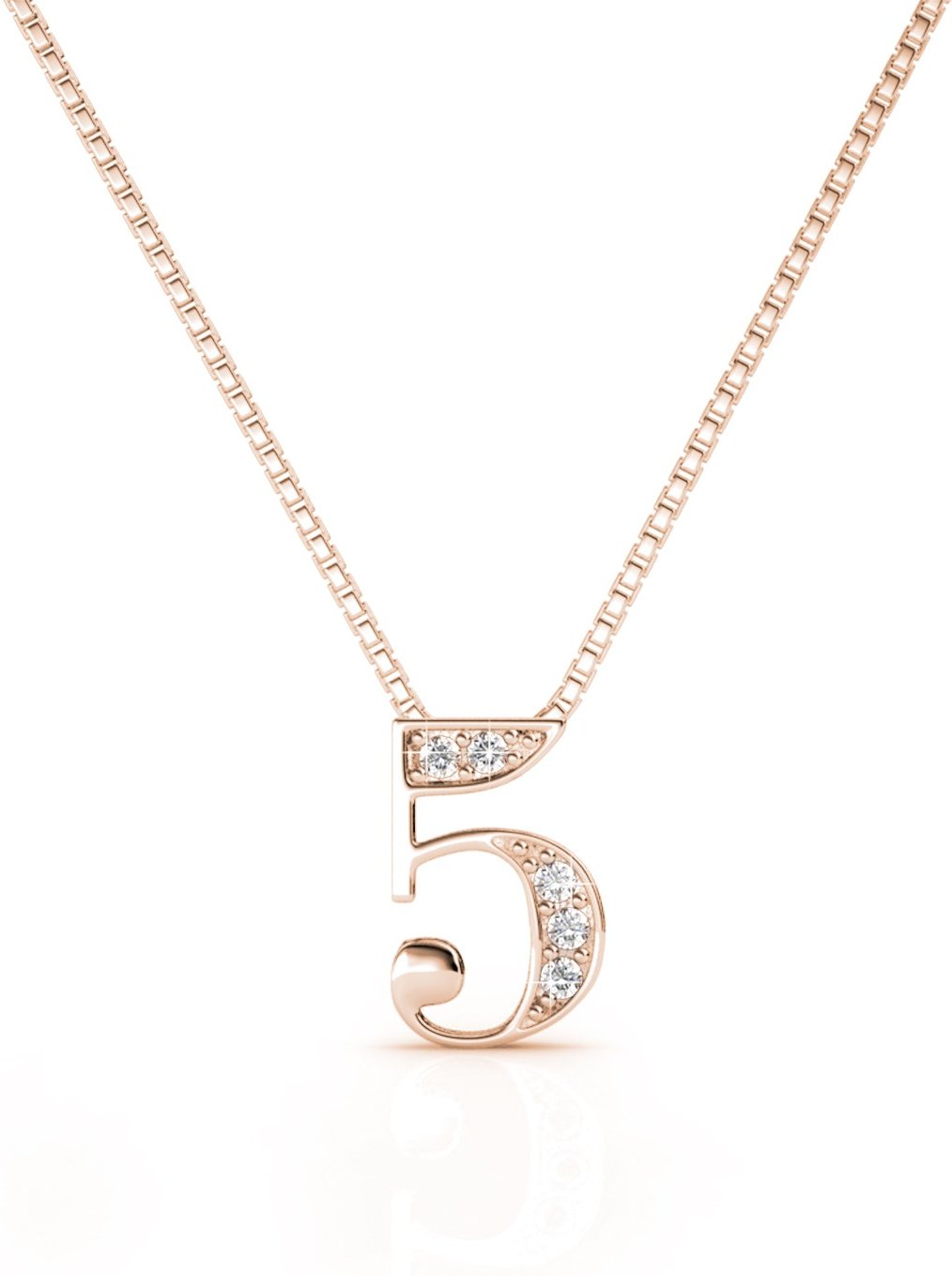 Anhänger Nummer 5 - Roségold und Kristall
