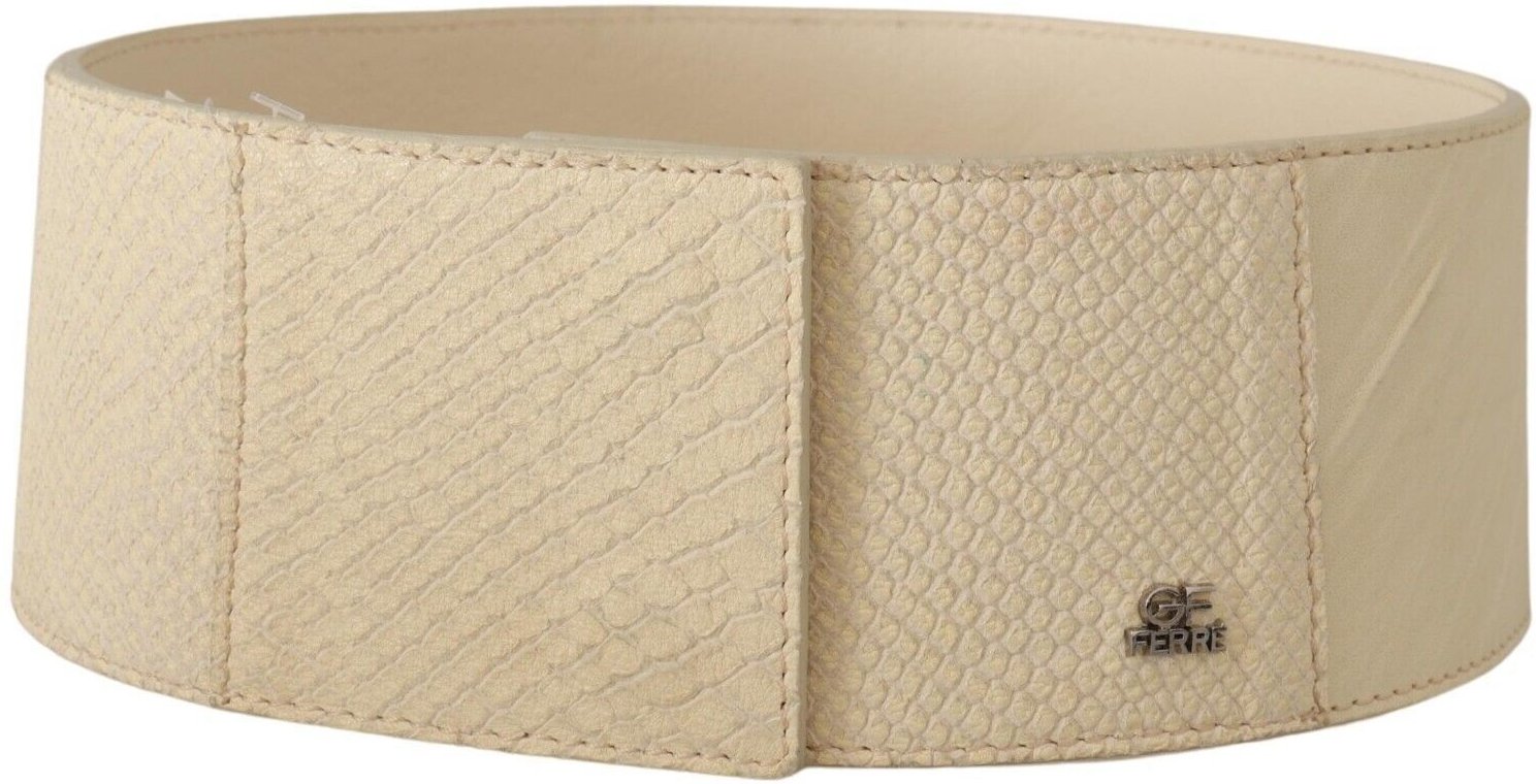GF Ferre Weiß gewachster Baumwoll-Weitmodegürtel