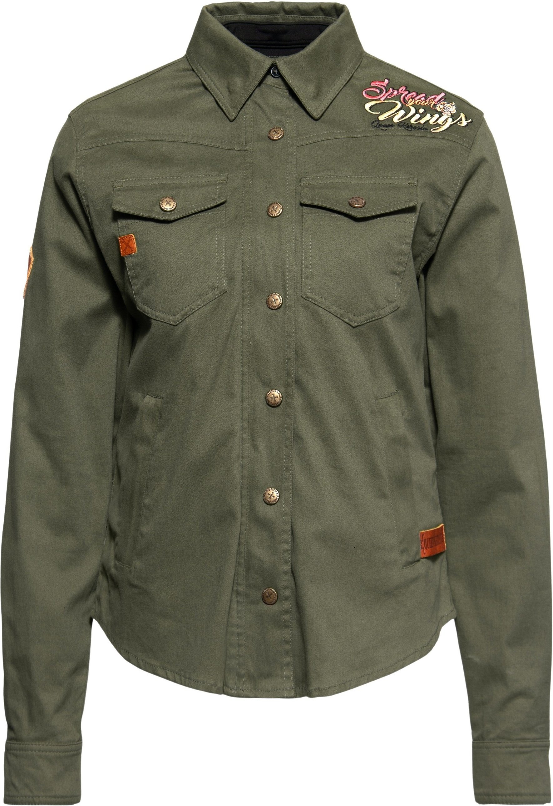 Queen Kerosin Damen Outdoor Funktionshemd Q.K. Adventure Gear - Spread your Wings olivgrün