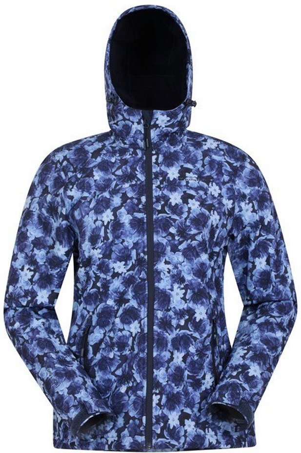 Mountain Warehouse Womens/Ladies Exodus Floral Soft Shell Jacke (Navy/Hellblau)