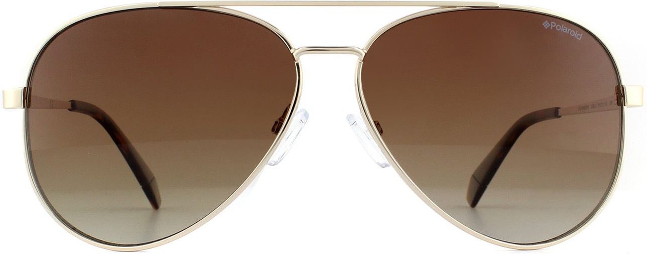 Polaroid Aviator Womens Gold Braun Gradient Polarisierte Sonnenbrille