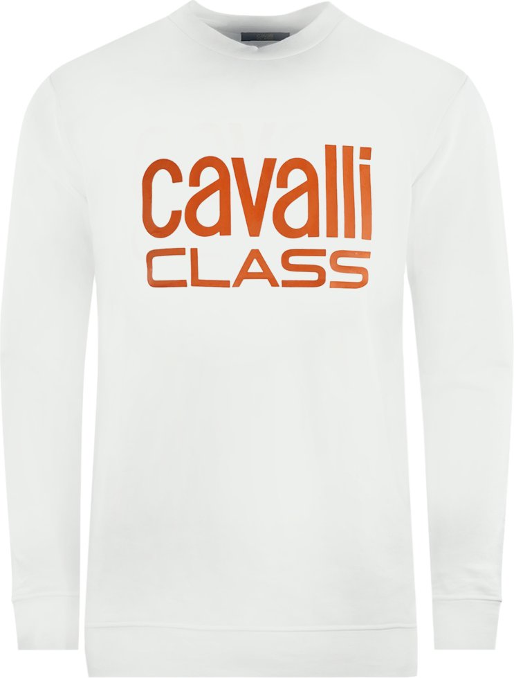 Weißes Sweatshirt mit Cavalli Class-Markenlogo