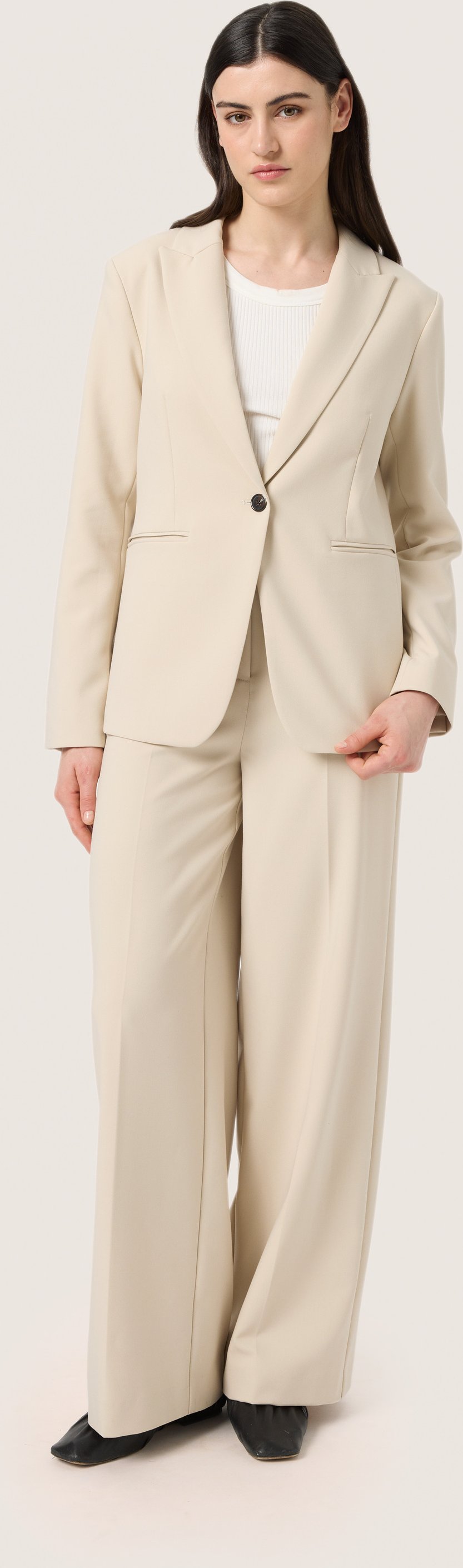 Thumbnail - Pants Suiting Gerade Passform Oatmeal sand