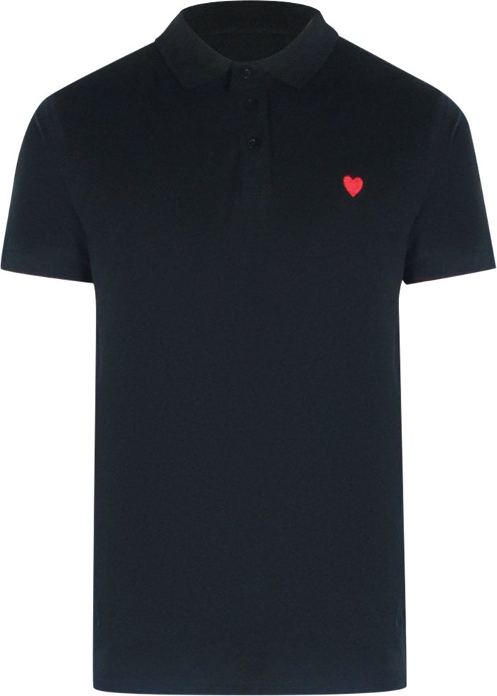 Love Moschino Poloshirt Mit Kleinem Herz, Schwarz