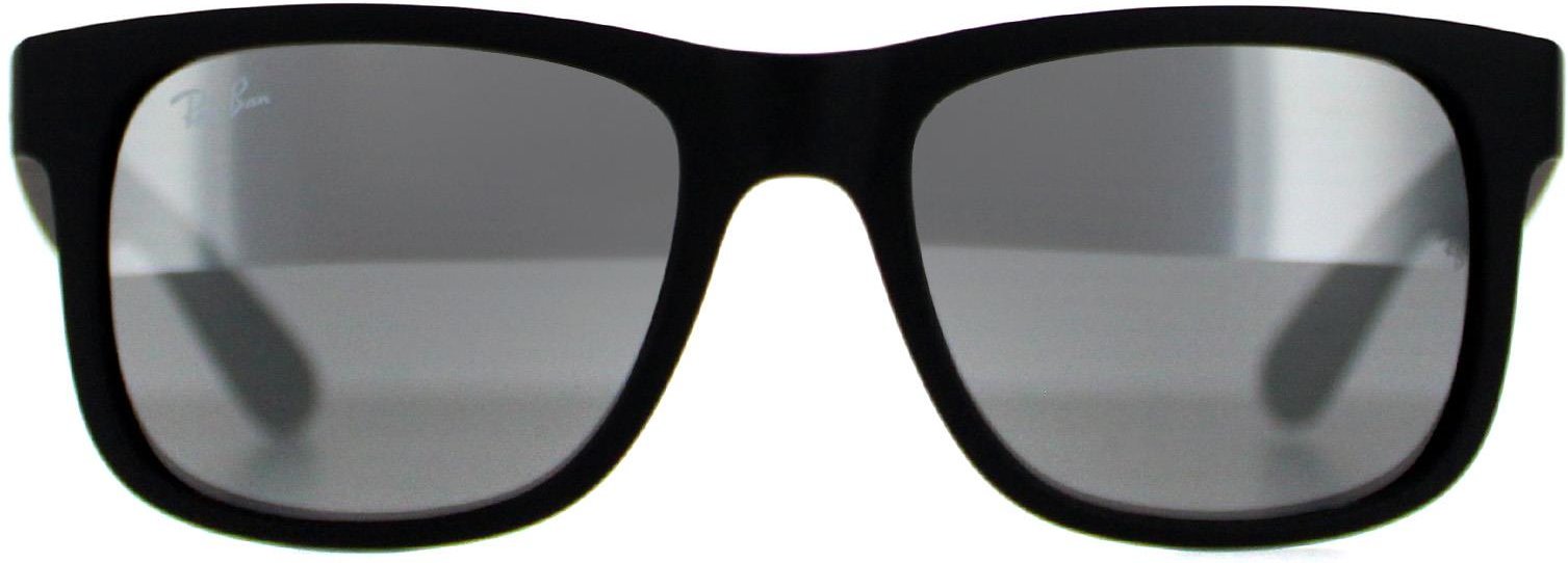 Lunettes De Soleil Ray-Ban Justin 4165 622/6g Caoutchouc Noir Miroir Gris Noir 51mm